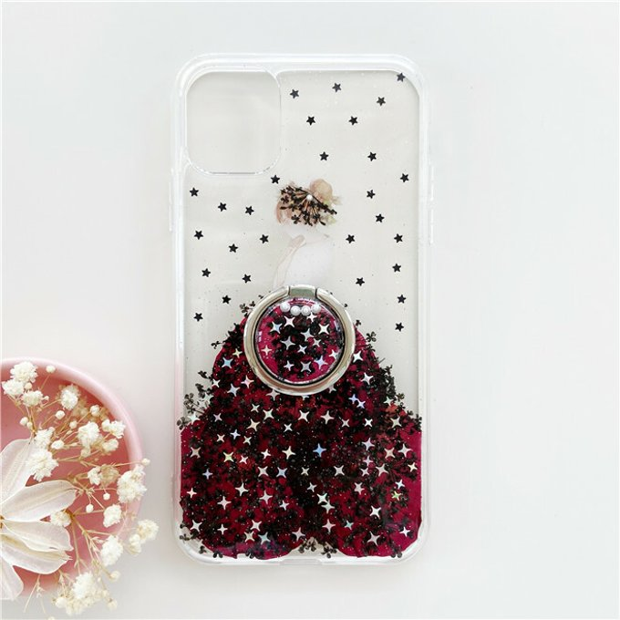 ＜名入無料＞押し花ケース、リング付き、全機種対応、iPhone16、 xperia1Ⅵ、Android用