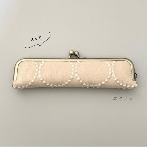 ミナペルホネン　タンバリン　ベージュ　ハンドメイド　がま口　コインケース　ポーチ mina perhonen - ミナペルホネン ハンドメイド がま口 ポーチ