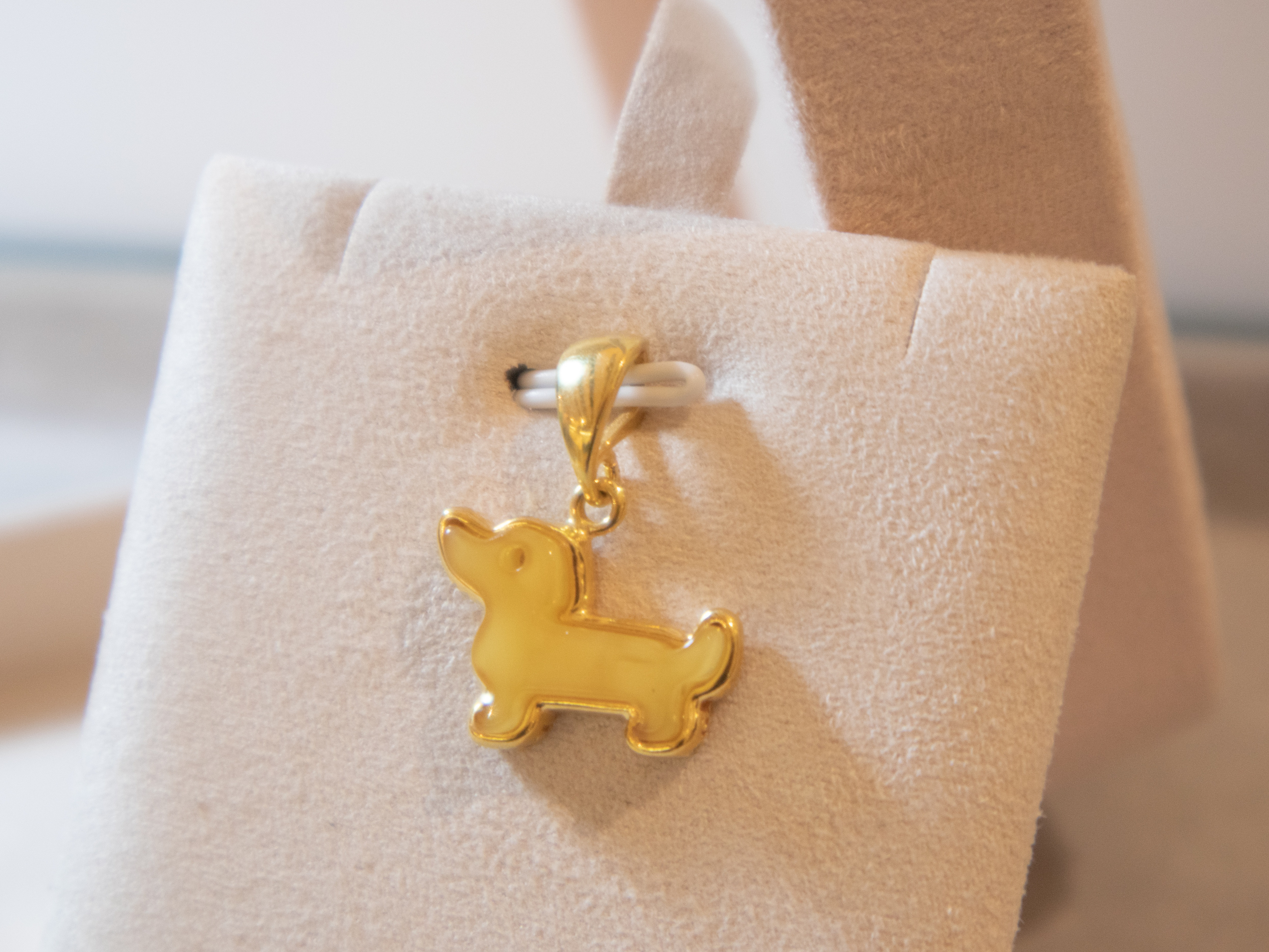 925 シルバー アンバー ダックスフント ペンダント ネックレス