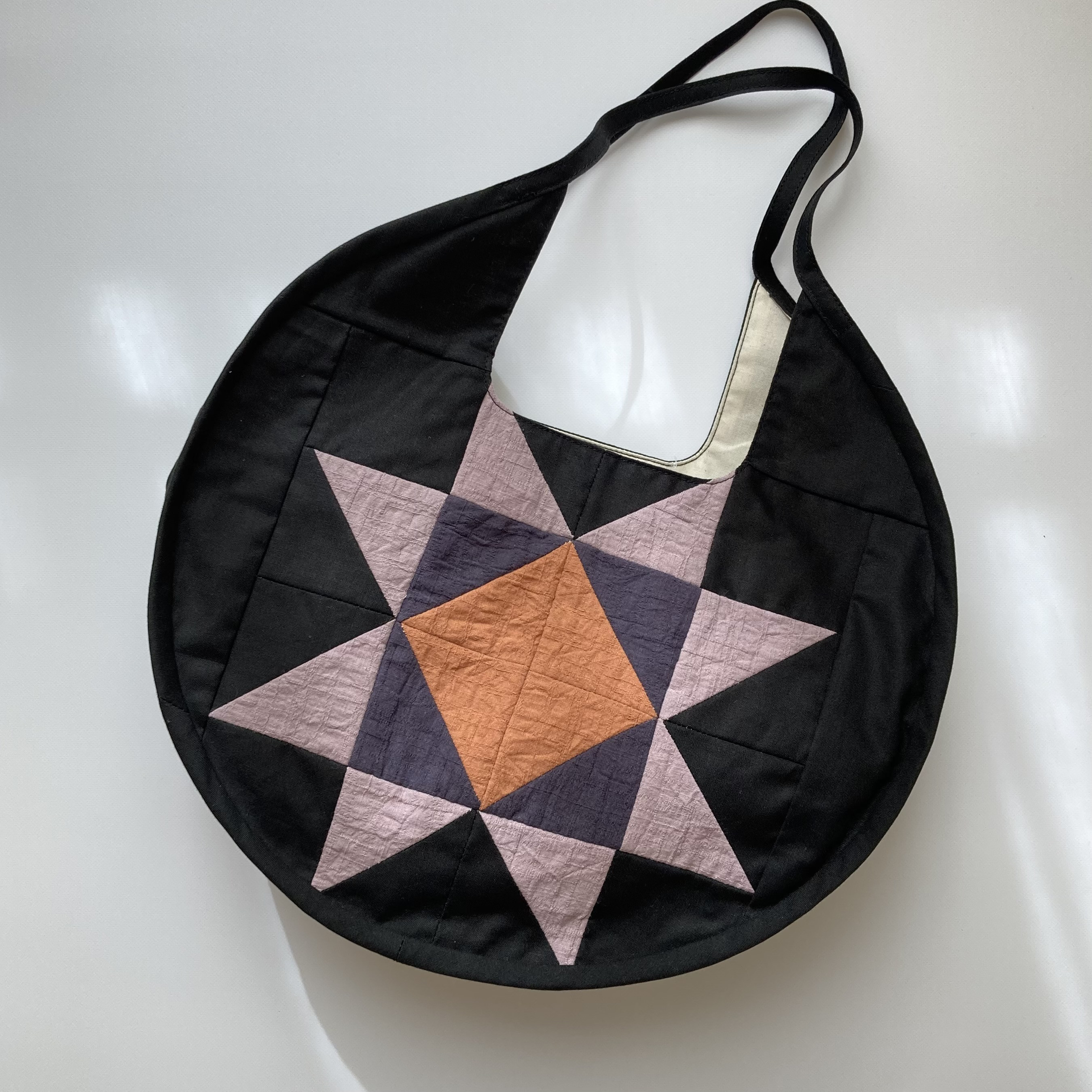 circle ◯ bag まるバッグ　patchwork  black