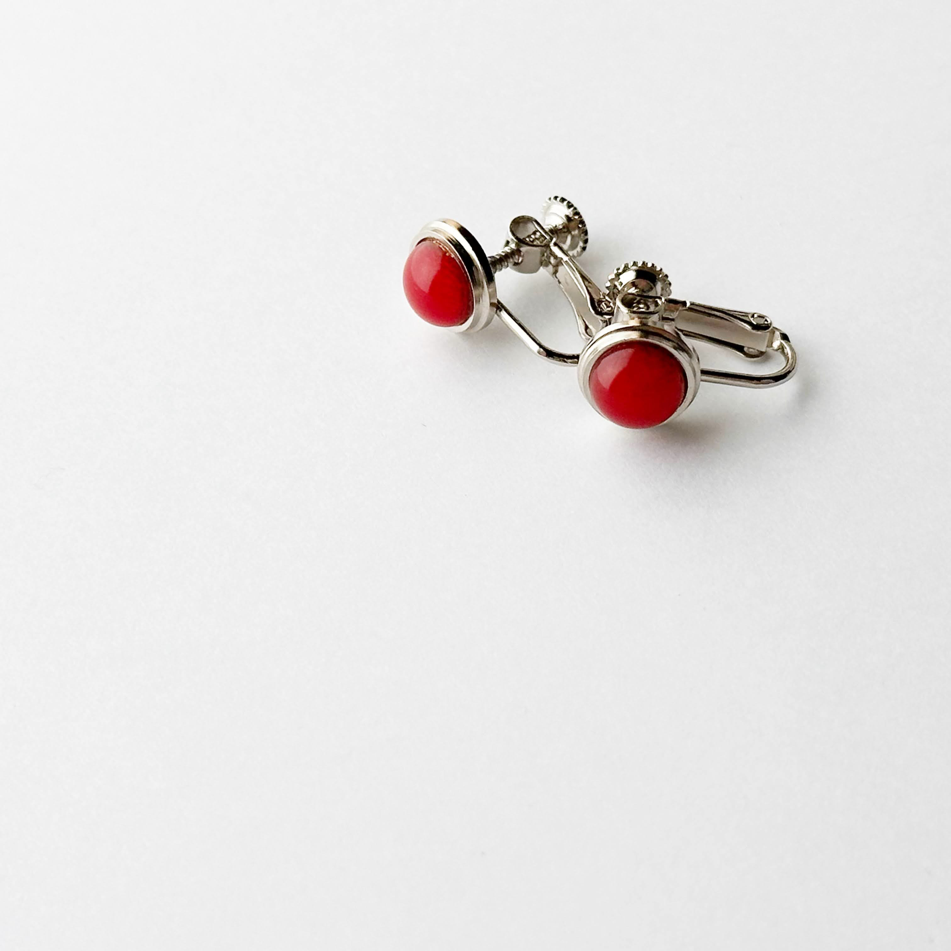 セピア（小） 七宝焼のイヤリング 純銀張七宝