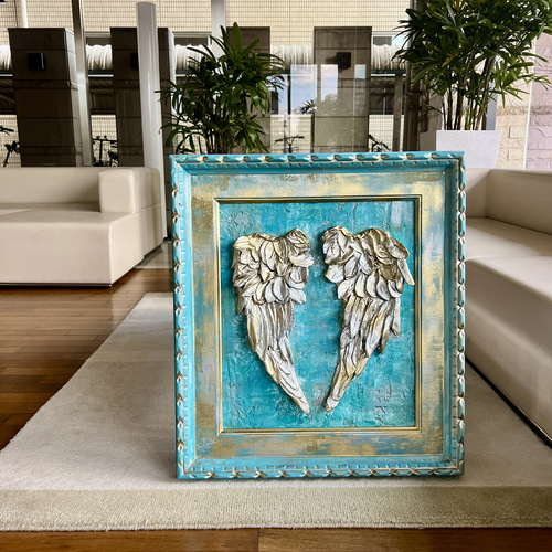 天使の羽 ブルー立体アート 羽オブジェ 絵画 ナタリー 通販 19024149