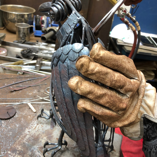 鉄の八咫烏（ヤタガラス） 】L-feb 伝説的鉄生物 鍛造でできた鉄