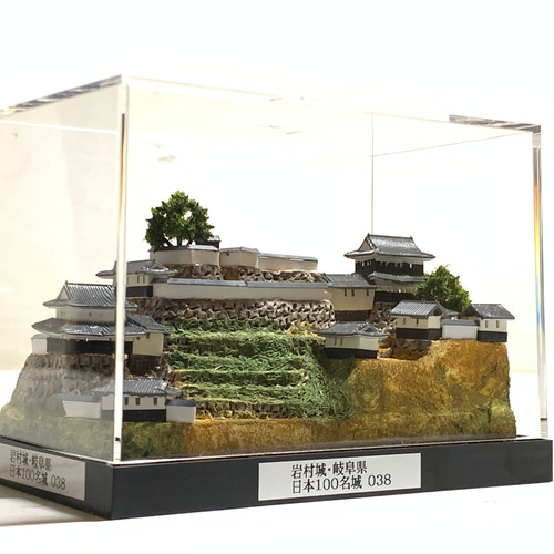 完成品】岩村城・岐阜県 お城 ミニジオラマ 手のひらサイズ 城