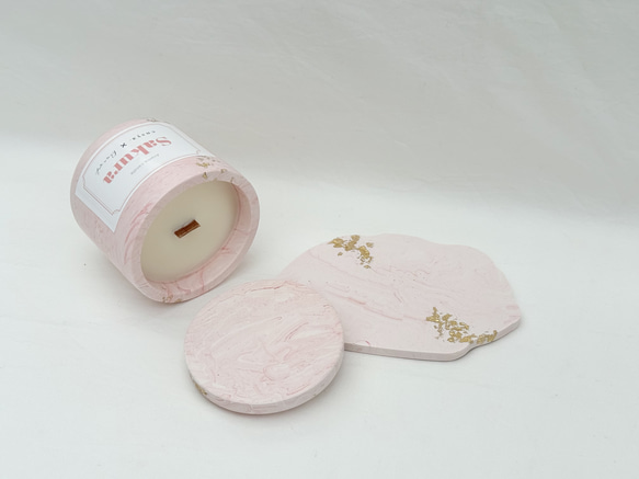 【collaboration】Aroma candle × Jesmonite ピンク 4枚目の画像