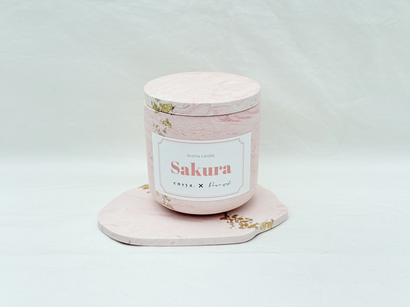 【collaboration】Aroma candle × Jesmonite ピンク 6枚目の画像