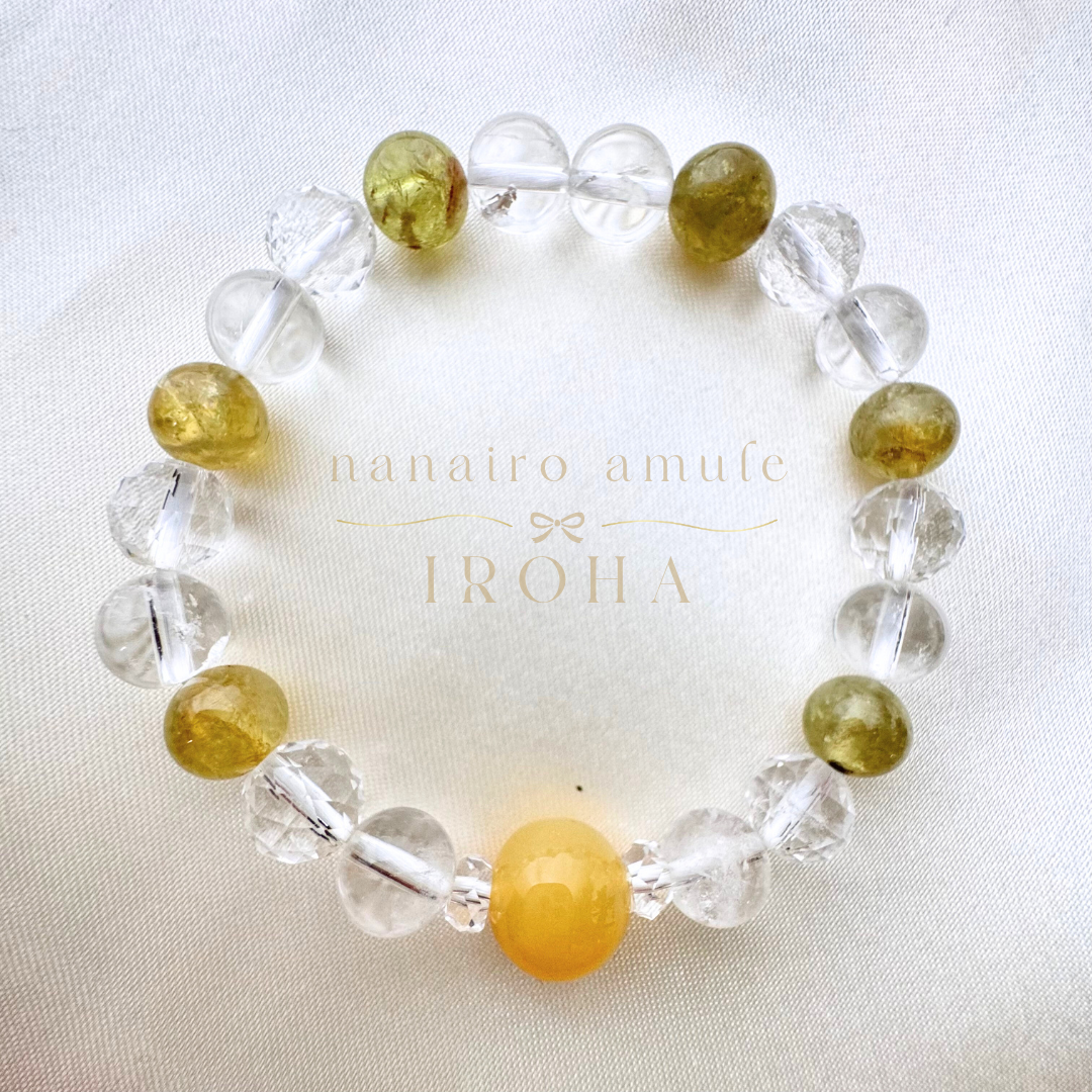 幸運 成功 ✧ グリーンガーネット　イエローオパール　ヒマラヤ水晶　浄化　健康　癒し　才能開花