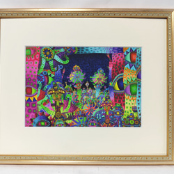 生と死と孤独な民衆 高見沢耳のジクレー版画作品 一点物の版画作品です