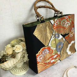 花ぷらら・ハンドメイド・袋帯・大きめ・トートバッグ・194 花ぷらら・オリジナル・洋服でも着物でも使える・ハンドメイド