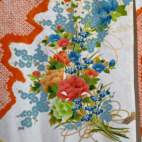 美品　着物リメイク　縮緬　のれん　暖簾　山葡萄籠お好きな方にもおすすめ ピンク 和柄 着物 リメイク暖簾 ーのれん 横~91丈~78｜Yahoo