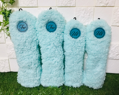 バラ売り可！【カラフル／ターコイズ】ハンドメイド ヘッドカバー バラ売り可！【カラフル／ターコイズ】ハンドメイド ヘッドカバー