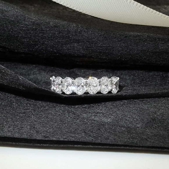 ラボダイヤモンドオパールカット7石エタニティリング 20250306-002（4週間発送） 11枚目の画像