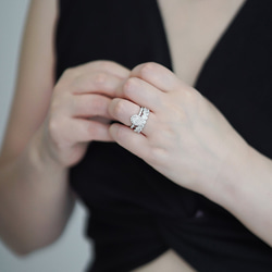 ラボダイヤモンドオパールカット7石エタニティリング 20250306-002（4週間発送） 10枚目の画像