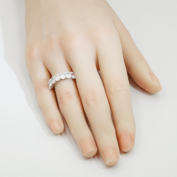 ラボダイヤモンドオパールカット7石エタニティリング 20250306-002（4週間発送） 6枚目の画像