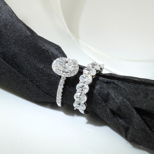 ラボダイヤモンドオパールカット7石エタニティリング 20250306-002（4週間発送） 14枚目の画像