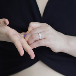 ラボダイヤモンドオパールカット7石エタニティリング 20250306-002（4週間発送） 9枚目の画像