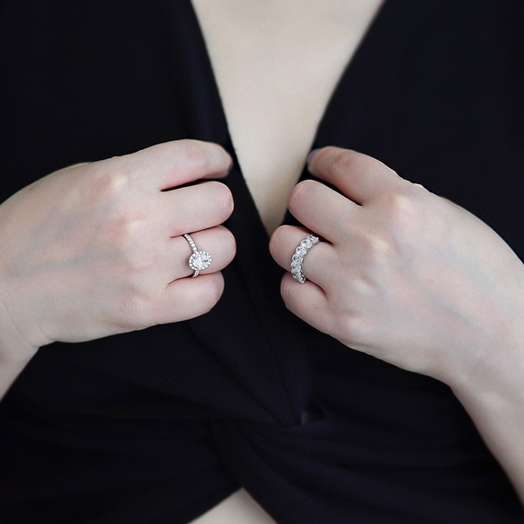 ラボダイヤモンドオパールカット7石エタニティリング 20250306-002（4週間発送） 8枚目の画像