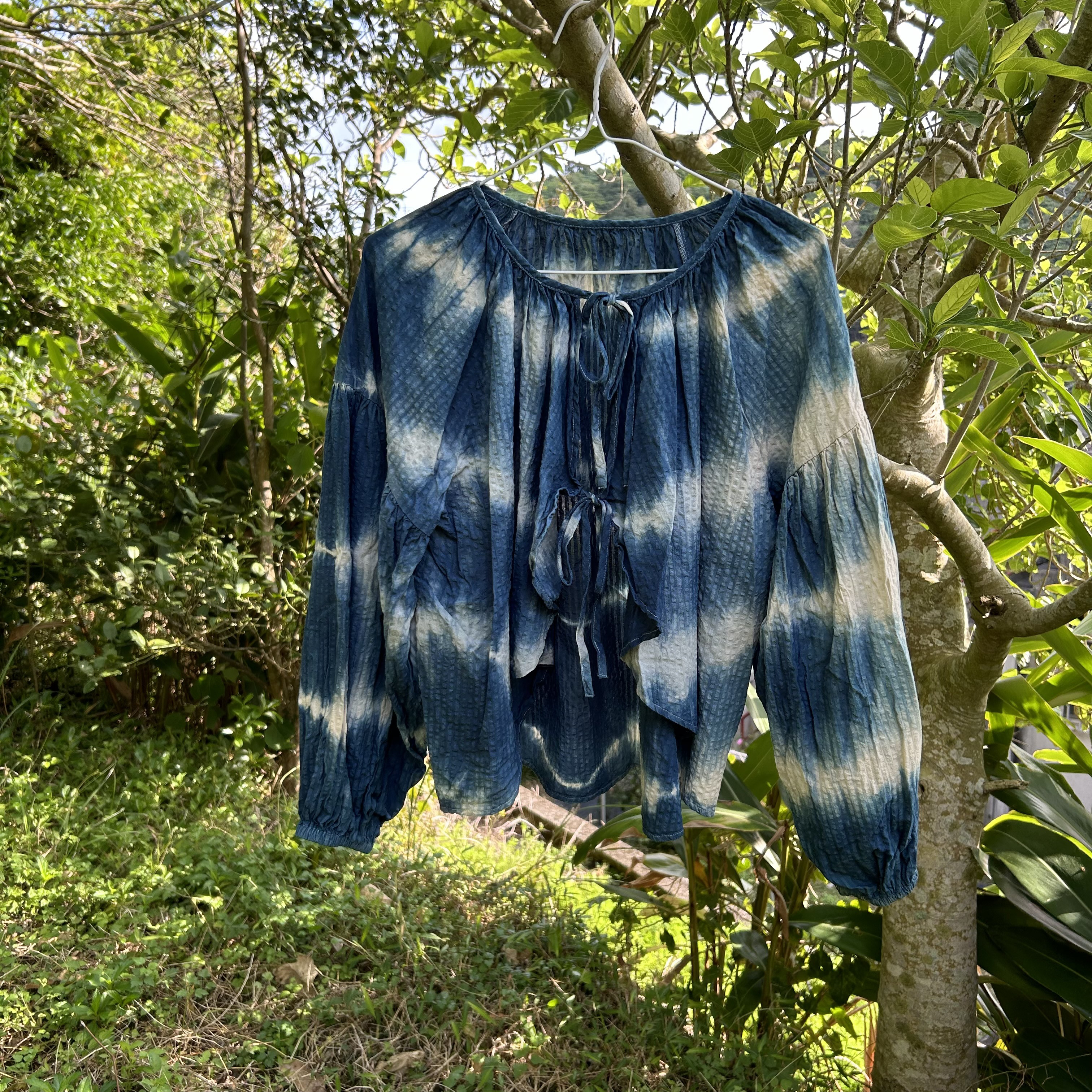琉球藍染　2wayブラウス