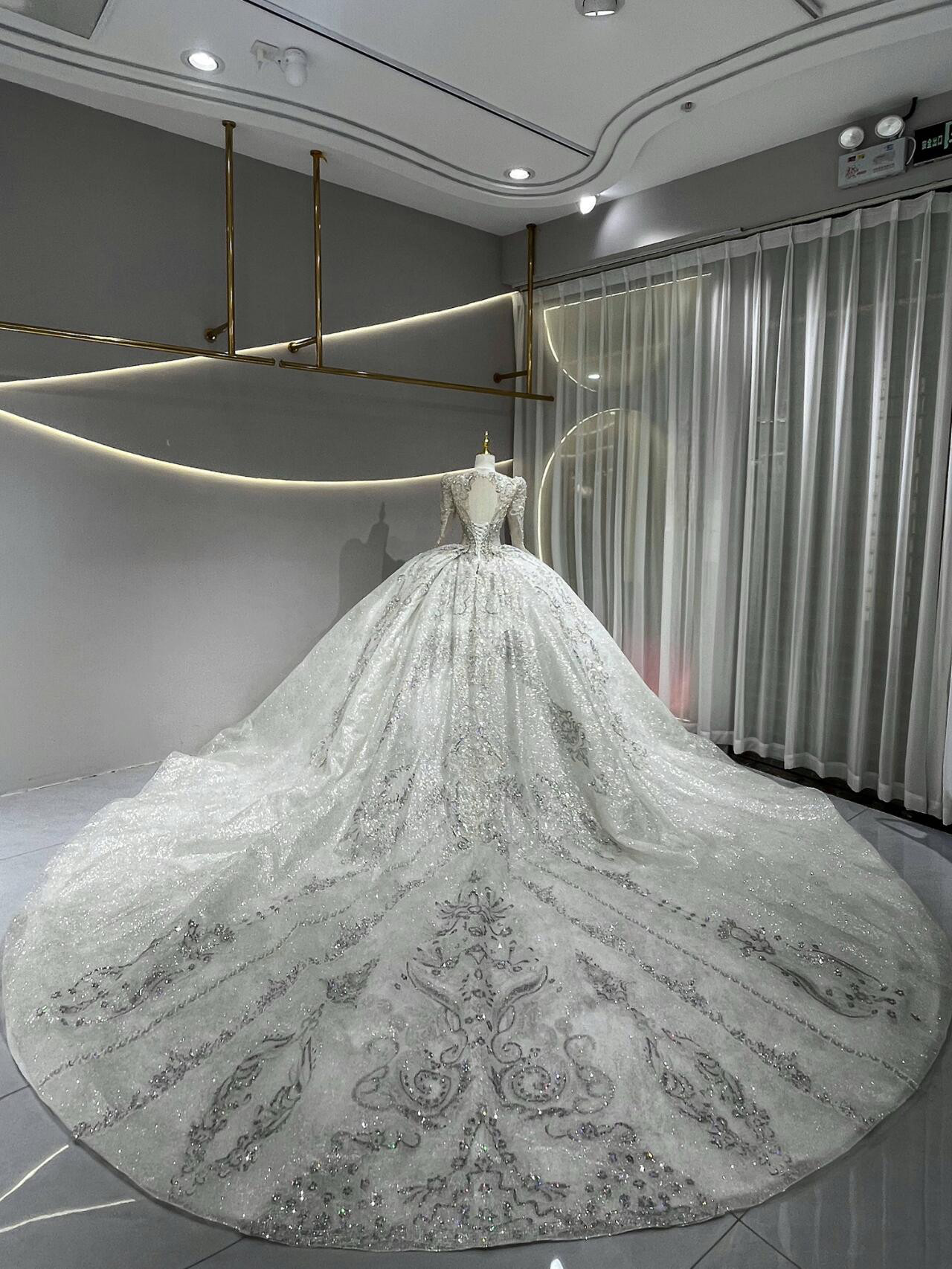 韓国風　新作　高評価続出　フレアスカート　ボリューム　エレガントなレース　編みあげサイズオーダー可能ホワイト　ブライダル