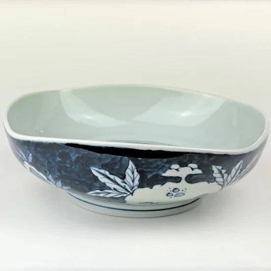 古染 岩柘榴文様 七寸角鉢【陶祥窯・有田焼】