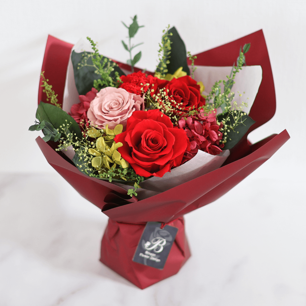 プリザーブドフラワー ギフト 花束 ブーケ バラ 赤 プレゼント 記念日 プロポーズ 誕生日 還暦 ホワイトデー 母の日