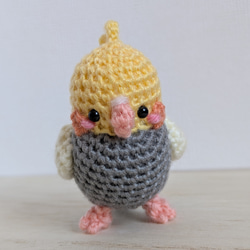 あみぐるみ ちびねこ 猫 スコティッシュ風 グレーw キーホルダー