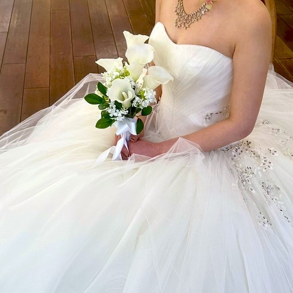 ウエディングブーケ カラー ジャスミン ホワイトブーケ クラッチブーケ