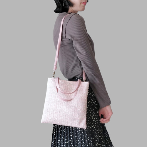 2wayフラットトート Square《Sakura Pink》| サブバッグ