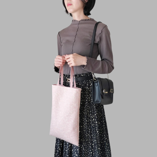 A4が入るフラットトート《Sakura Pink》| サブバッグ フォーマル