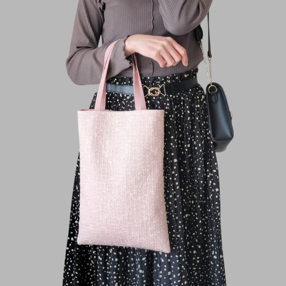 A4が入るフラットトート《Sakura Pink》| サブバッグ フォーマル