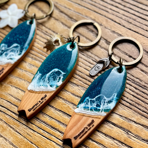 サーフボードレジンキーリング【フィッシュsize7cm】 キーリング