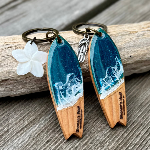 サーフボードレジンキーリング【フィッシュsize7cm】 キーリング