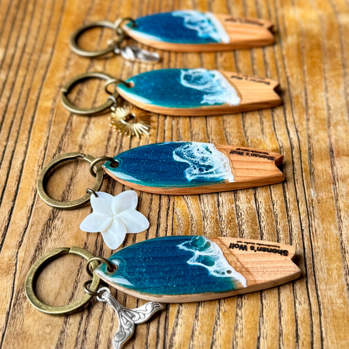 サーフボードレジンキーリング【フィッシュsize7cm】 キーリング