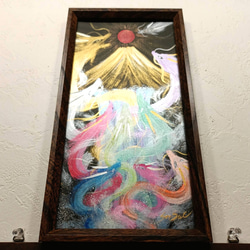 風水開運絵画＊上昇気龍 龍神～陽流黄金富士～金運 全体運