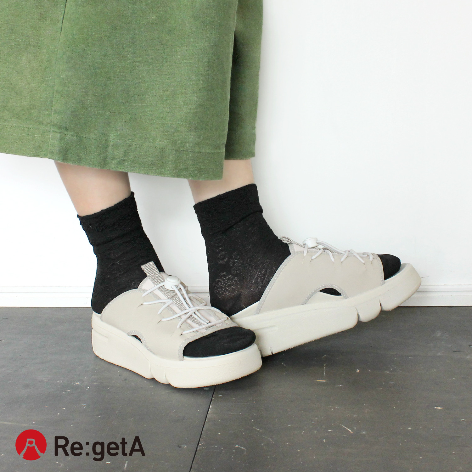 厚底コードストッパーサンダル 軽量 EVA素材 レディース Re:getA -リゲッタ- RE-256