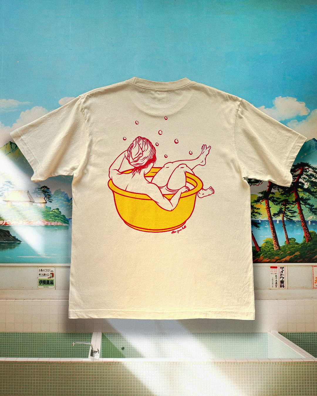 Me & 湯 Sento Tシャツ | シルクスクリーン手刷り | 100% コットン T-Shirt