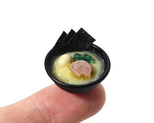 ミニチュア 家系ラーメン 1点ものフードセット ショーケース付き 食品