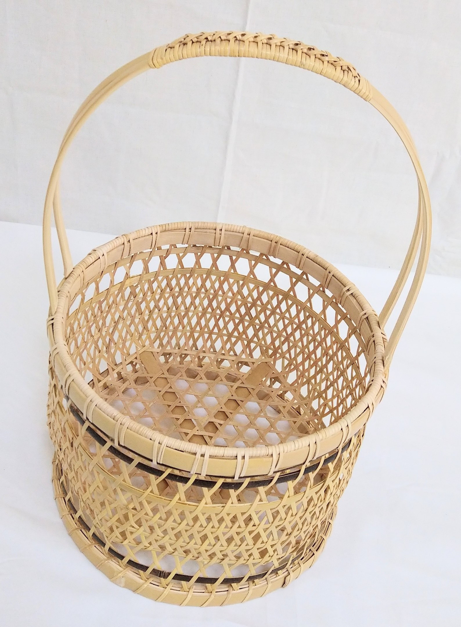 竹かご（小430ｍｍ六つ目編、ヒバリ）を受注製作いたします　竹細工国産竹　天然の癒しを日常に