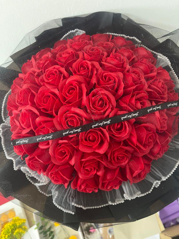 赤ソープフラワー 花束 母の日造花 花 敬老の日フラワーギフト バラ