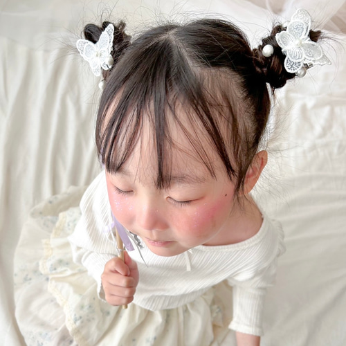 蝶々 パール 髪飾り ヘアアクセサリー ヘアクリップ 七五三 入園式 卒