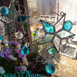 71☆きらきらガラスの星ガーデンピック その他インテリア雑貨 saranamu