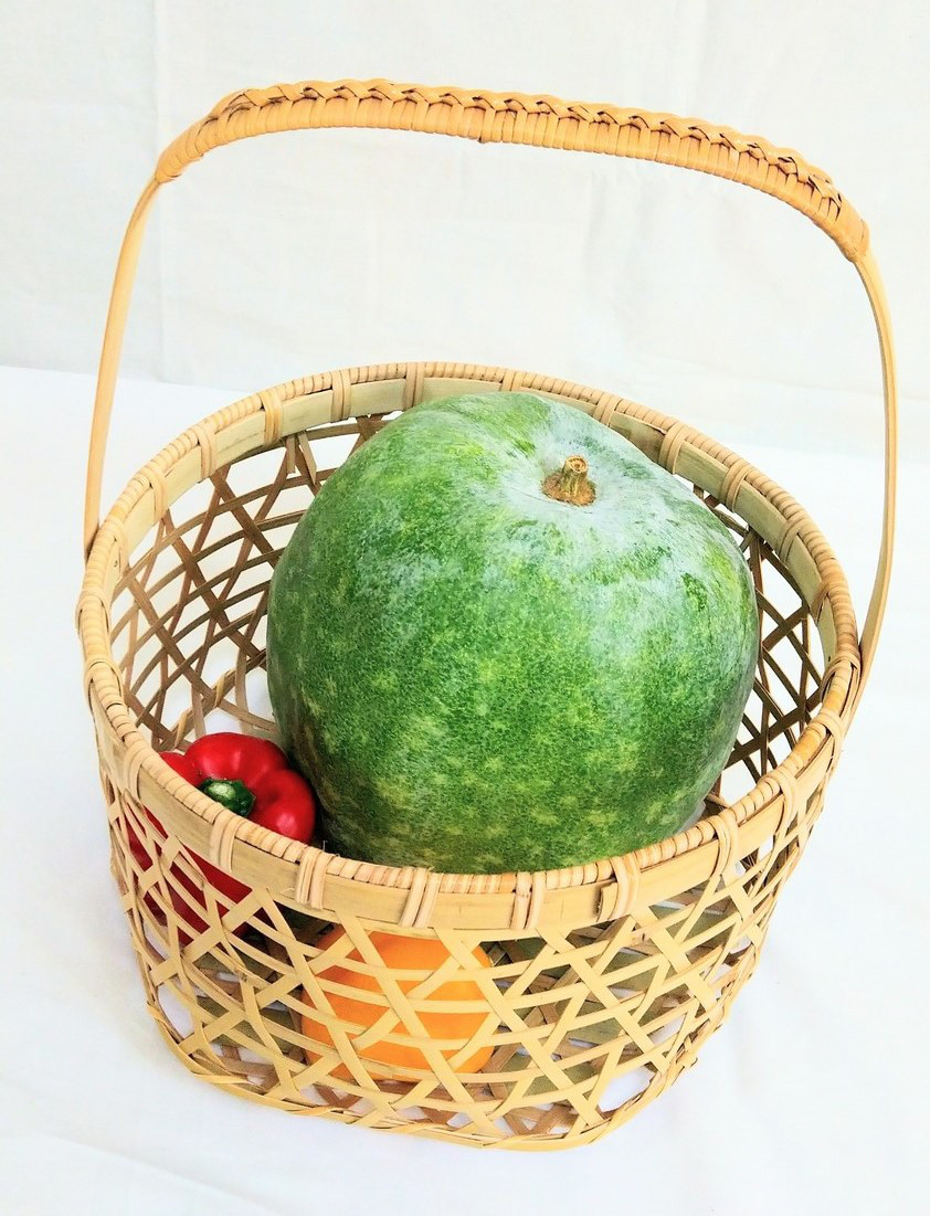 竹かご（小290ｍｍ六つ目編クチナシ）を受注製作いたします　竹細工国産竹　天然の癒しを日常に