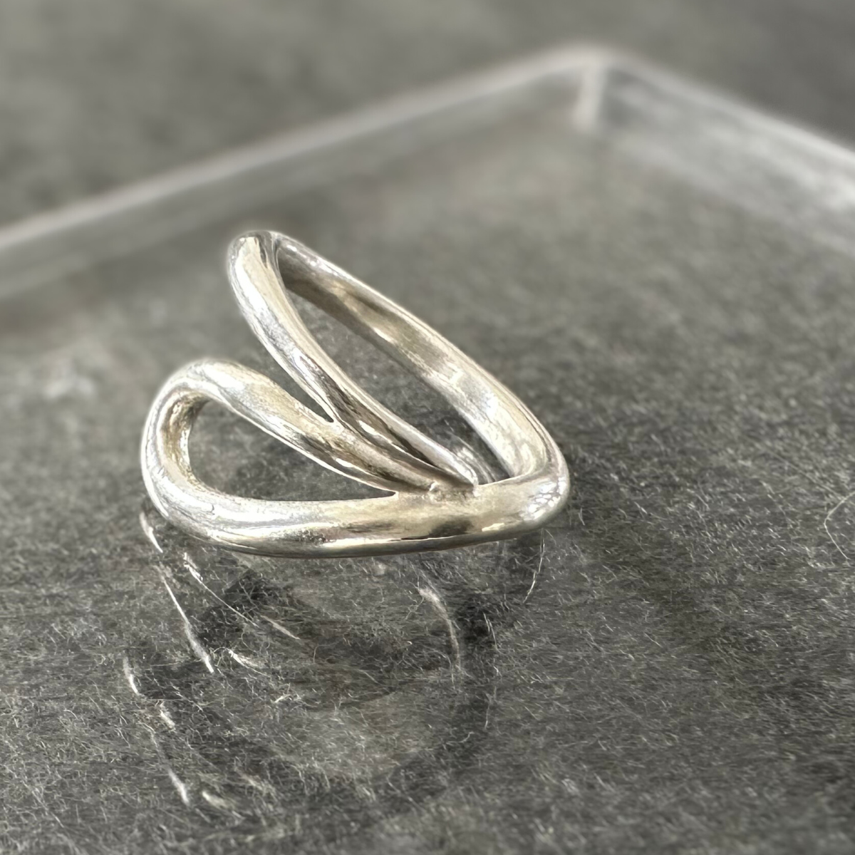 ピンキーリング 指輪 シルバー レディース 太め ごつめ シンプル 2号 3号 4号 5号 P0009 /シズク