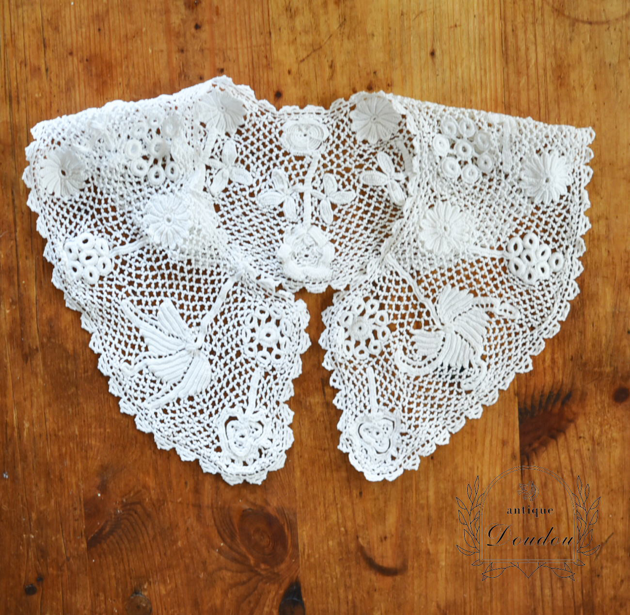 アンティーク　アイリッシュクロッシェ・カラー　襟【sa472】