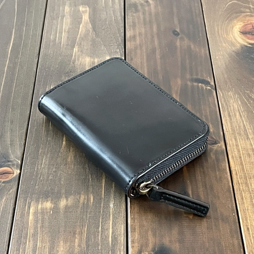 ミドルウォレット HORWEEN社 ブラック×ブラック