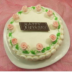 昔懐かしい バターデコレーショケーキ いっぱいのバラ （直径19cm 高さ5cm) 6号 5枚目の画像