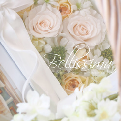 記念日に贈りたいフォトフレームアレンジ　 ローズ＆スカピオサ♪ 1枚目の画像