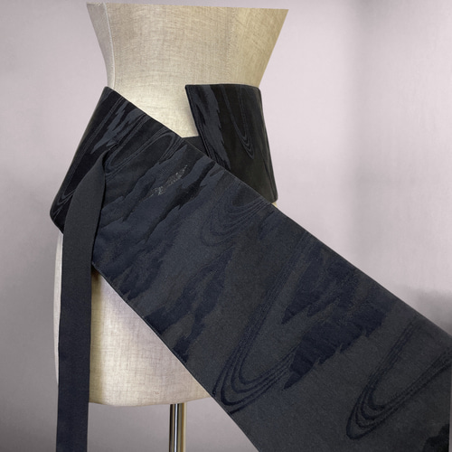 ブラックサッシュベルト ウエスト 65〜95cm 高級帯 帯ベルト 帯