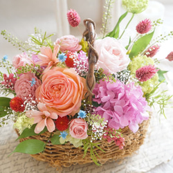 ＊*..華やかピンクローズアレンジ..＊°.プリザーブドフラワー プリザーブドフラワーアレンジ ピンク系 | プリザーブドフラワー