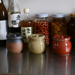 梅干しやお漬物入れにおすすめ　お漬物甕（かめ）砂糖壺　鉄茶 6枚目の画像